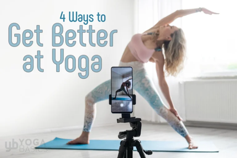 Woman learning how to get better at yoga